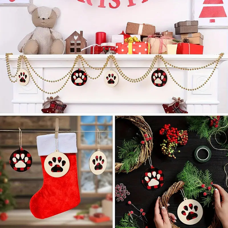 Christmas Paw Print Ornament