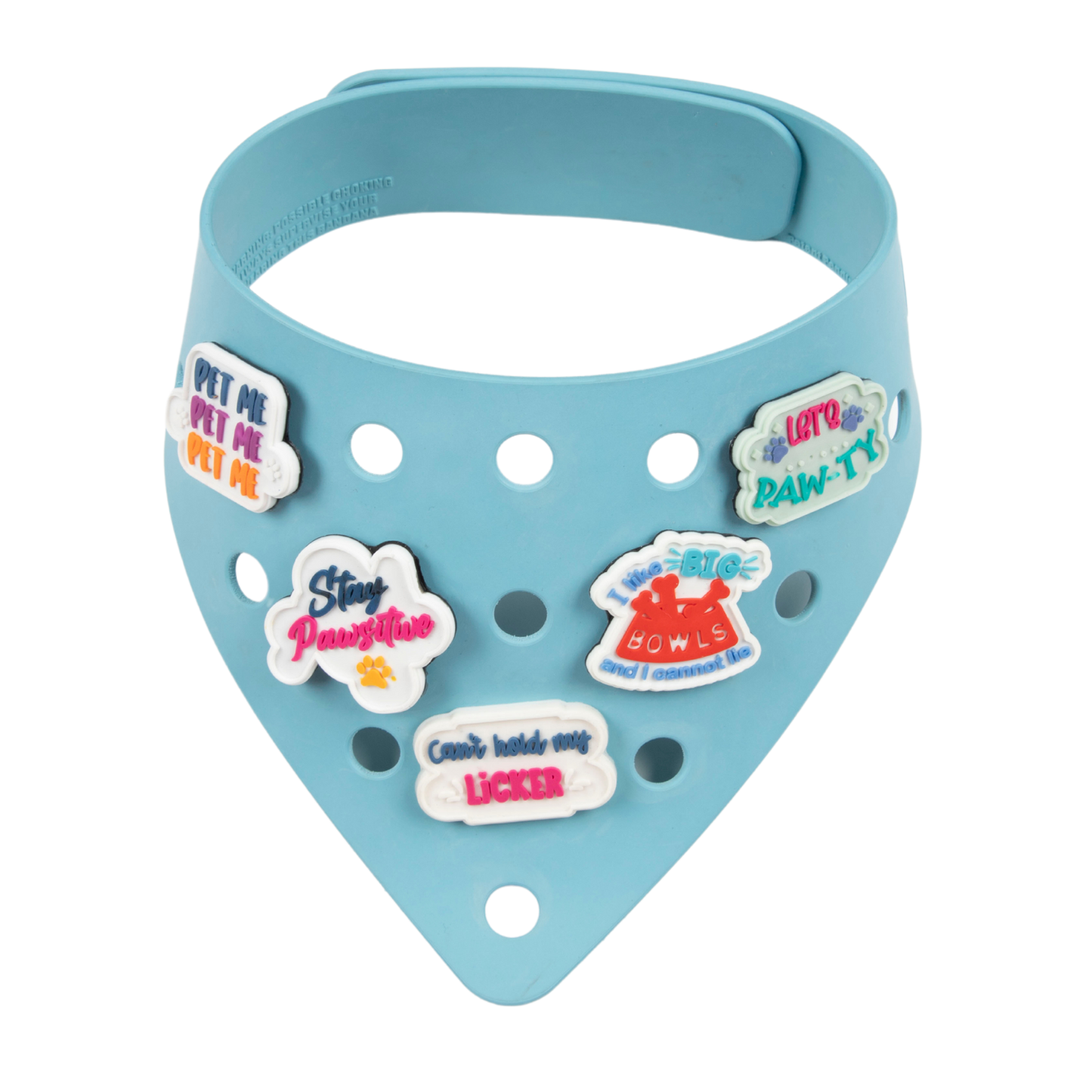 Rubber Dog Bandana with Charms - Blue