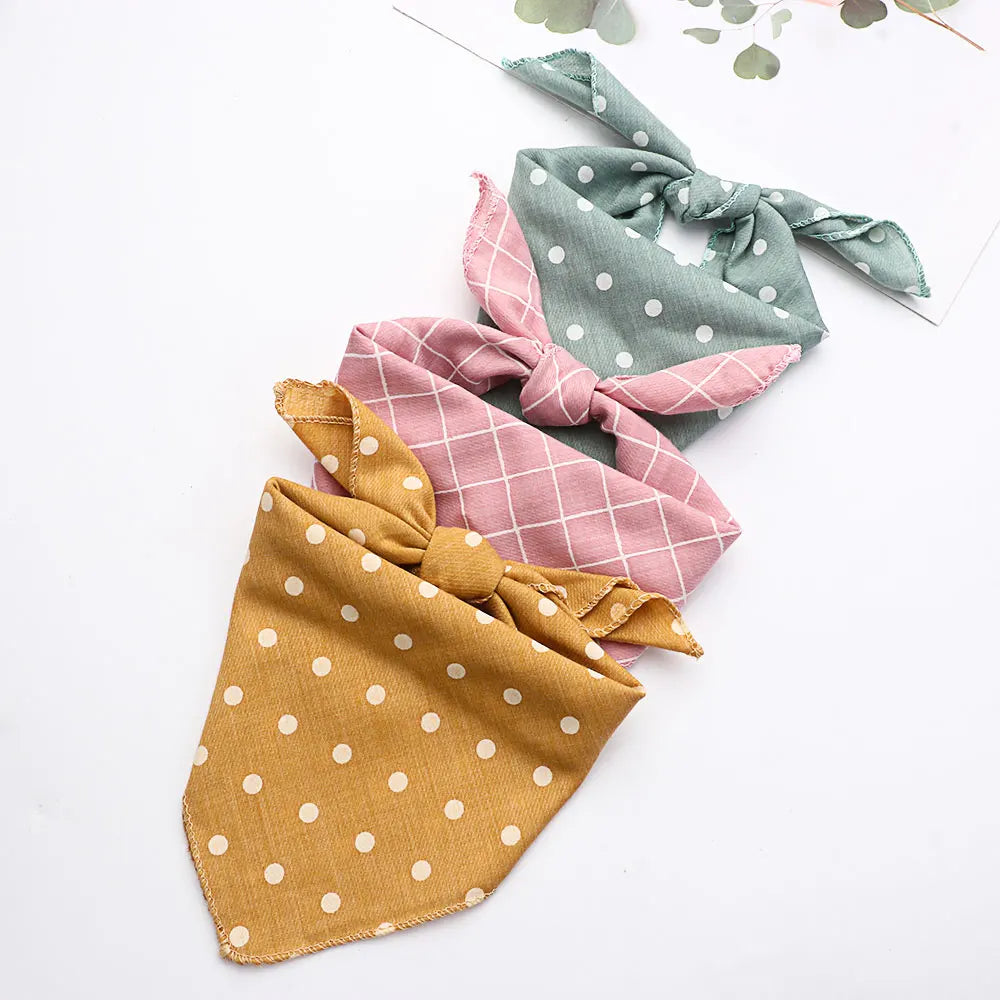 Plaid Dots Dog Bandana