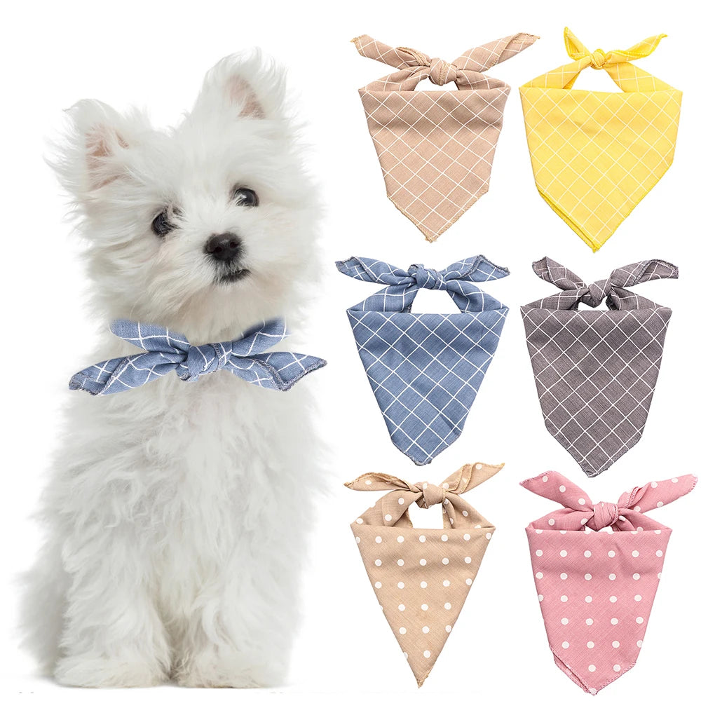 Plaid Dots Dog Bandana