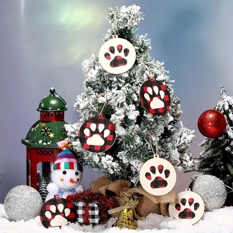 Christmas Paw Print Ornament