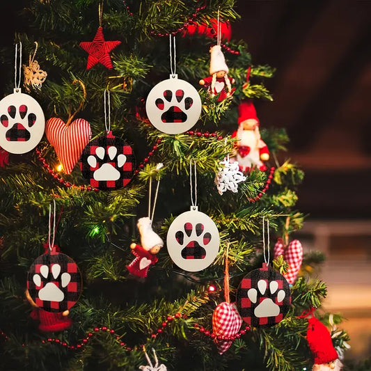 Christmas Paw Print Ornament