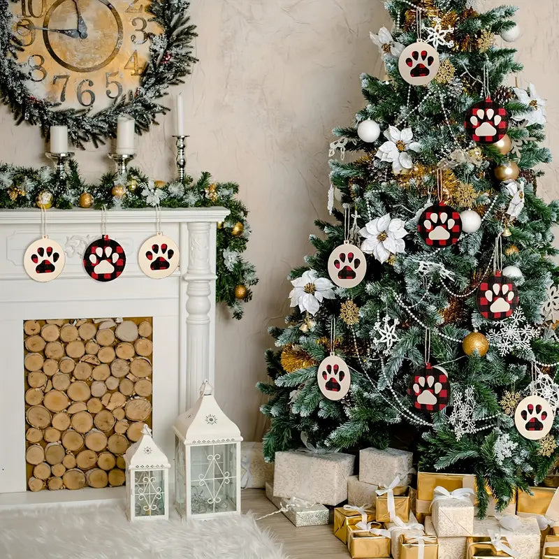 Christmas Paw Print Ornament