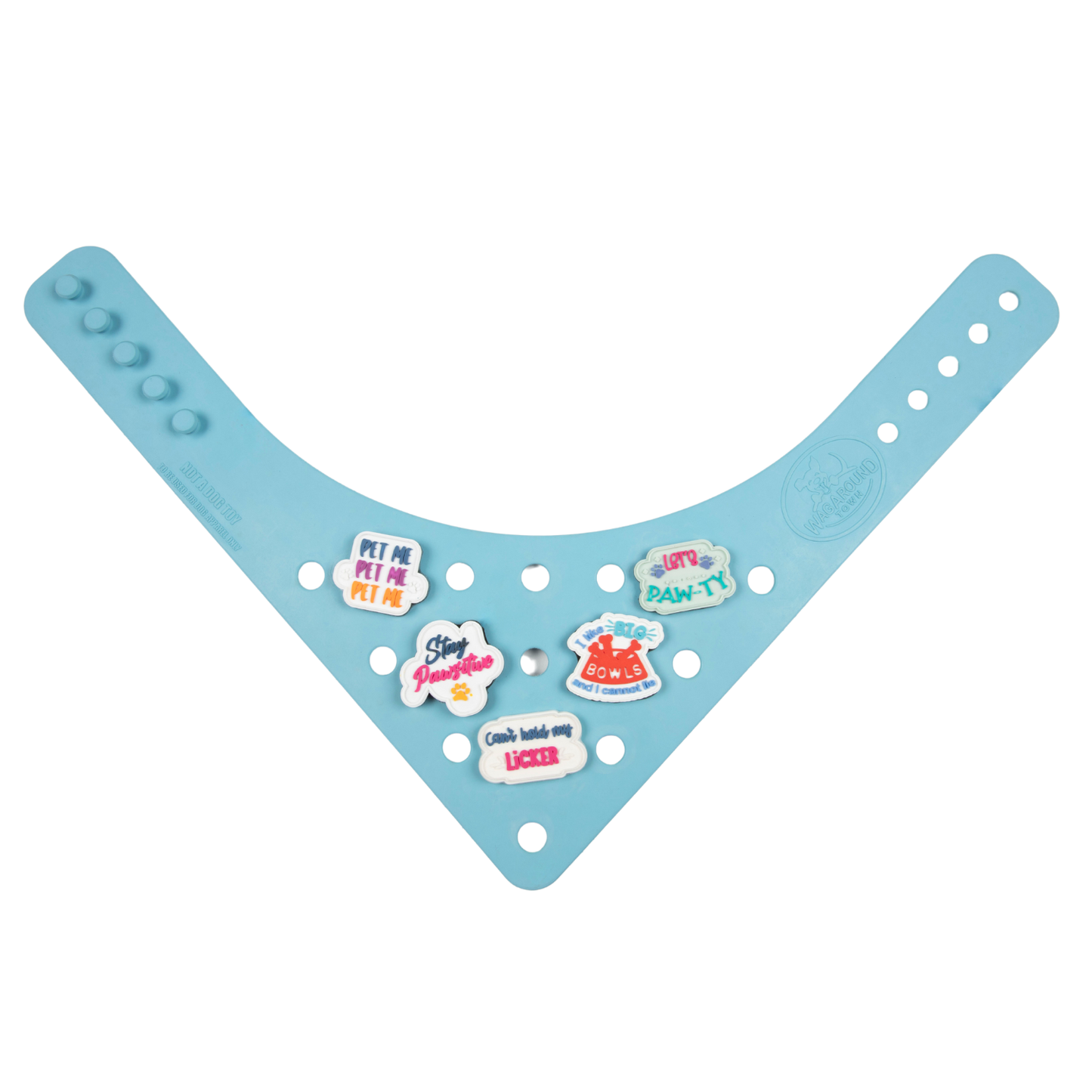 Rubber Dog Bandana with Charms - Blue